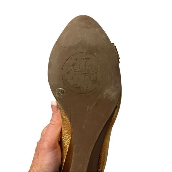 Like New Tory Burch Wedge peep toe Shoes - Picture 7 of 8